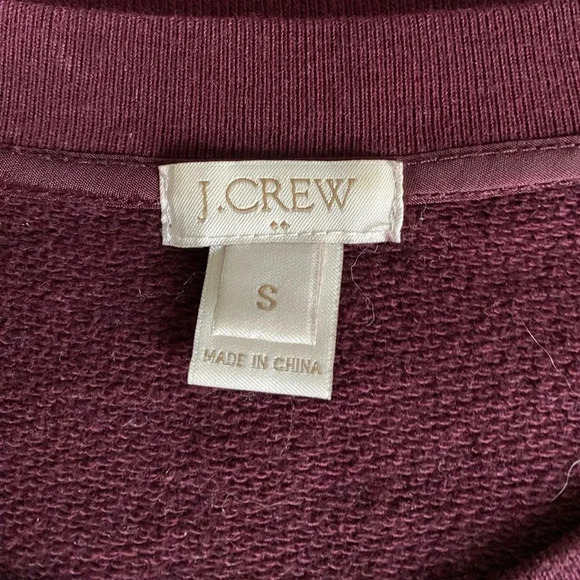 J CREW | Women’s Embellished Crewneck Sweater in 100% Cotton Wine Red Size S - Picture 7 of 8